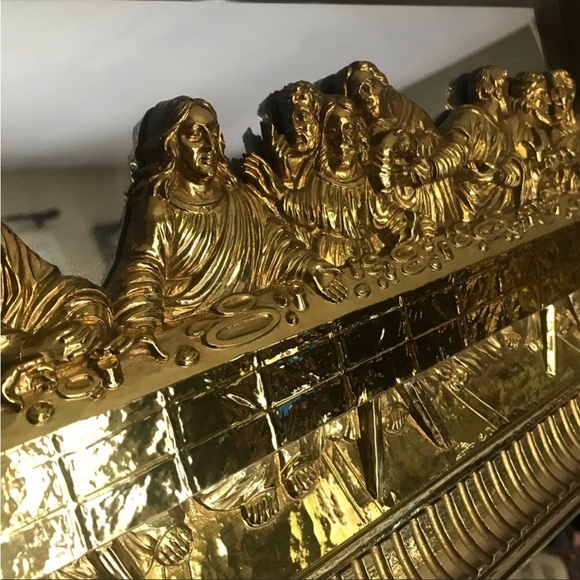 Vintage Last Supper Gold 3D Mirror - Picture 7 of 10